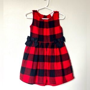Carter's Girls Red and Black Buffalo Plaid Dress (Size 3)